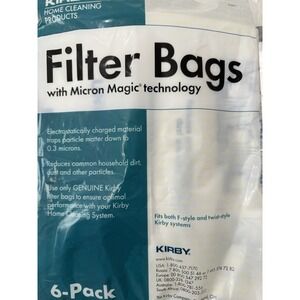 Kirby 5‎ Pack F & Twist Style Micron Magic Plus HEPA Vacuum Filter Bag 204811